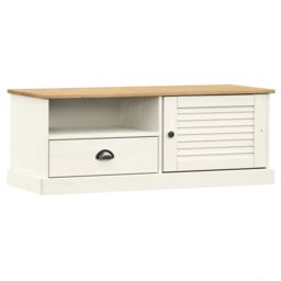 Berkfield Home TV Cabinet VIGO White 106x40x40 cm Solid Wood Pine - Size: 106 x 40 x 40 cm - thumbnail 2