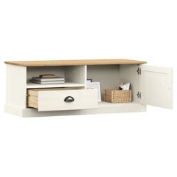 Berkfield Home TV Cabinet VIGO White 106x40x40 cm Solid Wood Pine - Size: 106 x 40 x 40 cm - thumbnail 3