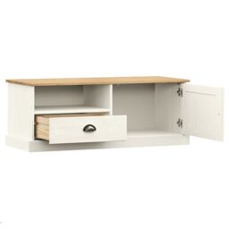 Berkfield Home TV Cabinet VIGO White 106x40x40 cm Solid Wood Pine - Size: 106 x 40 x 40 cm - thumbnail 4