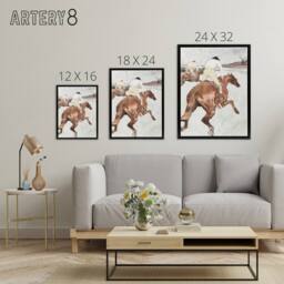 "Artery8 The Jockey Horse Racing Framed Canvas Wall Art Print Toulouse Lautrec in Brown - Size: W12"" x H16""" - thumbnail 4