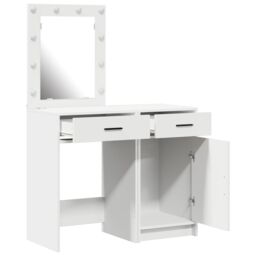 Berkfield Home 2-Piece Dressing Table Set with LED - White Engineered Wood - thumbnail 5