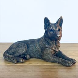Animal Crackers German Shepherd Dog Figurine, Leonardo Reflections, Gift Boxed in Bronze - thumbnail 4
