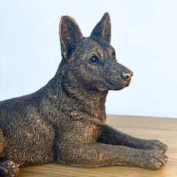 Animal Crackers German Shepherd Dog Figurine, Leonardo Reflections, Gift Boxed in Bronze - thumbnail 3