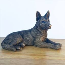 Animal Crackers German Shepherd Dog Figurine, Leonardo Reflections, Gift Boxed in Bronze - thumbnail 2