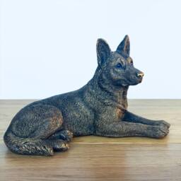 Animal Crackers German Shepherd Dog Figurine, Leonardo Reflections, Gift Boxed in Bronze - thumbnail 8