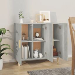 Berkfield Home Sideboard Concrete Grey 90x34x80 cm Engineered Wood - Size: 90 x 34 x 80 cm - thumbnail 6