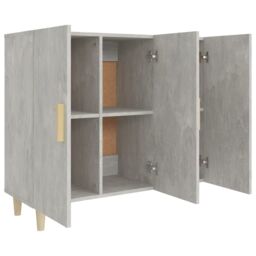 Berkfield Home Sideboard Concrete Grey 90x34x80 cm Engineered Wood - Size: 90 x 34 x 80 cm - thumbnail 4