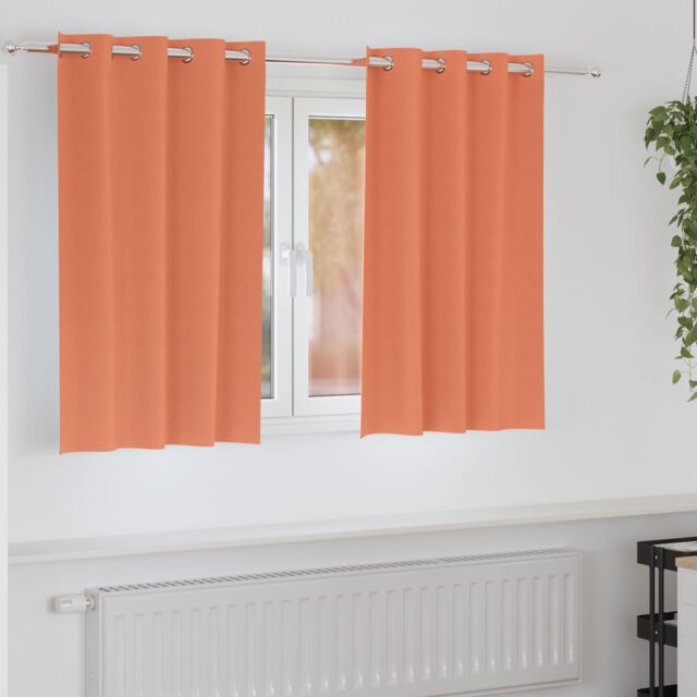 Berkfield Home Curtains with Curtains 2 pcs Terracotta 140 x 140 cm Polyester - image 1