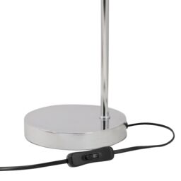 First Choice Lighting Chrome Arched Table Lamp with Burgundy Fern Cut Out Shade in Silver - thumbnail 4