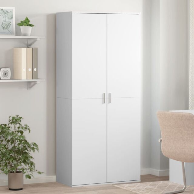 Berkfield Home Shoe Cabinet White 80x39x178 cm Engineered Wood - Size: 80 x 39 x 178 cm - image 1