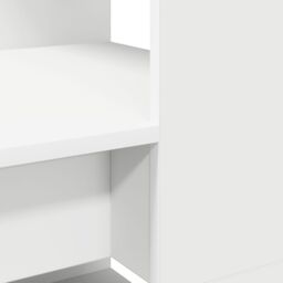 Berkfield Home Desk with Storage White 113x54x120 cm Engineered Wood - Size: 113 x 54 x 120 cm - thumbnail 7