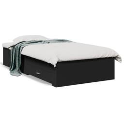Berkfield Home Bed Frame with Drawers without Mattress Black 75x190 cm Small Single - thumbnail 1