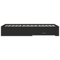 Berkfield Home Bed Frame with Drawers without Mattress Black 75x190 cm Small Single - thumbnail 5