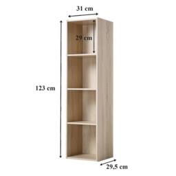 CALICOSY 4-Compartment Storage Shelf - H122 Cm in Natural - thumbnail 6