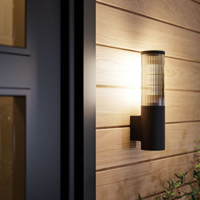 Eglo SALLE Sleek Black Outdoor Wall Light - image 1