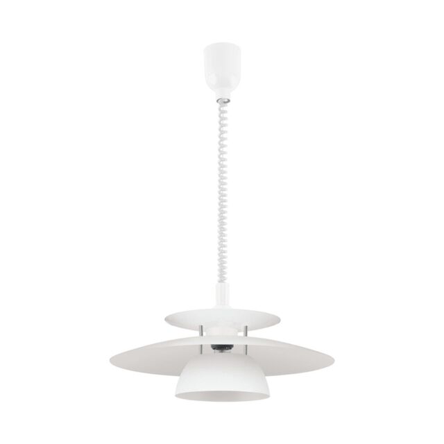 Loops Pendant Light Colour White Chrome Plated Shade White Steel Bulb E27 1x60W - image 1