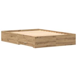 Berkfield Home Bed Frame with Drawers Artisan oak Engineered wood 140 x 200 cm in Brown - thumbnail 8