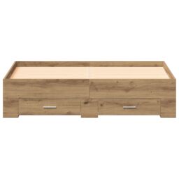 Berkfield Home Bed Frame with Drawers Artisan oak Engineered wood 140 x 200 cm in Brown - thumbnail 6