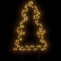 Berkfield Home Warm Christmas Light Decoration with Spikes Tree 115 LEDs 90 cm in Black