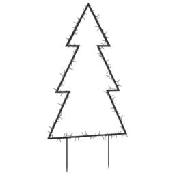 Berkfield Home Warm Christmas Light Decoration with Spikes Tree 115 LEDs 90 cm in Black - thumbnail 7