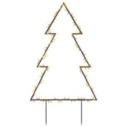 Berkfield Home Warm Christmas Light Decoration with Spikes Tree 115 LEDs 90 cm in Black - thumbnail 3