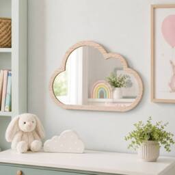 Marco Paul Wooden Baby Cloud Shape Mirror in Beige - Size: 30 cm x 30 cm x 34 cm - thumbnail 5