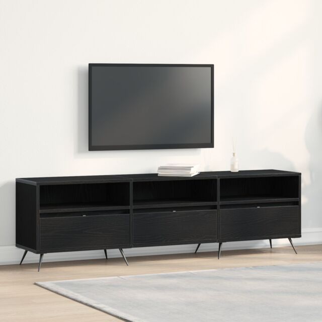 Berkfield Home TV Cabinet Black 150x30x44, 5 cm Engineered Wood - image 1