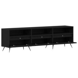 Berkfield Home TV Cabinet Black 150x30x44, 5 cm Engineered Wood - thumbnail 5