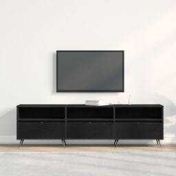 Berkfield Home TV Cabinet Black 150x30x44, 5 cm Engineered Wood - thumbnail 4