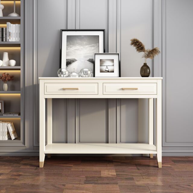Cabinet Bits Palazzi 2 Drawer Console Table in Off-White - image 1