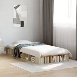 Berkfield Home Durable Bed Frame without Mattress Sonoma Oak 90x200 cm in Brown - thumbnail 2