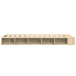 Berkfield Home Durable Bed Frame without Mattress Sonoma Oak 90x200 cm in Brown - thumbnail 5
