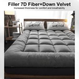 PAWNORA Grey Double Hotel Quality Mattress Topper - thumbnail 5