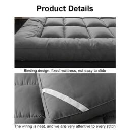 PAWNORA Grey Double Hotel Quality Mattress Topper - thumbnail 4