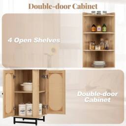 FORGEVIO Space-saving Corner Shelf Bathroom PE Rattan Corner in Brown - thumbnail 6