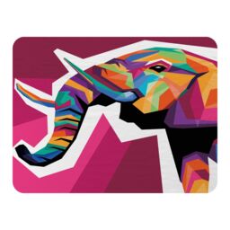 Benjamin Tate Design Colorful illustration of Elephant head in WPAP style Designer Blanket in Natural - Size: 120 cm x 150 cm - thumbnail 1