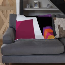 Benjamin Tate Design Colorful illustration of Elephant head in WPAP style Designer Blanket in Natural - Size: 120 cm x 150 cm - thumbnail 2