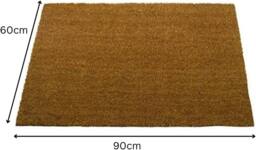 Marco Paul Tan Plain Coir Nonslip Doormat 60x90cm in Beige - Size: Medium - thumbnail 2
