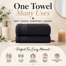 Pamposh 500 GSM Cotton Towels Set of 6 - Soft & Absorbent in Charcoal - thumbnail 8