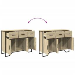 Berkfield Home Sideboard Sonoma Oak 97x32.5x74.5 cm Engineered Wood in Light Tan - thumbnail 8