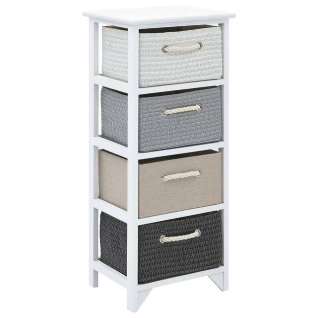 Berkfield Home Storage Cabinet 4 Drawers Wood in White - image 1