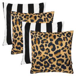 icon 4PK Cushion x2 Leopard, x2 Deck Stipe Black - thumbnail 1