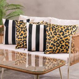 icon 4PK Cushion x2 Leopard, x2 Deck Stipe Black - thumbnail 2