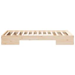Berkfield Home Durable Floor Bed Frame with Storage Brown 90 x 190 cm Solid pine wood in Light Tan - thumbnail 6
