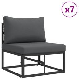 Berkfield Home Garden Sofa Set 11 pcs Black 70 x 70 x 32 cm Aluminium - thumbnail 4
