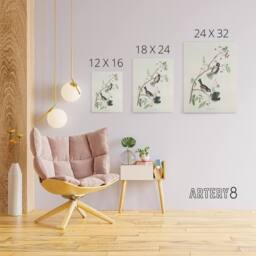 "Artery8 Canadian Titmouse Bird Audubon Nature Canvas Wall Art in White - Size: W18"" x H24""" - thumbnail 4
