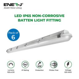 ENER-J Pack of 6 Non-Corrosive Waterproof Fitting 1.5m 50W 120 lumens in White - thumbnail 2