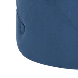 Wyld and Coco Chesterfield Round Tufted Velvet Pouffe - Navy in Blue - thumbnail 3