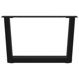 Berkfield Home Modern Dining Table Legs V-Shape 2 pcs Black 50x(30-31.3) cm Steel - thumbnail 5