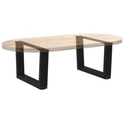 Berkfield Home Modern Dining Table Legs V-Shape 2 pcs Black 50x(30-31.3) cm Steel - thumbnail 8
